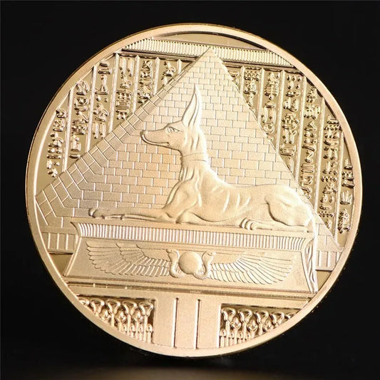 Egyptian God Anubis Gold-Plated Commemorative Coin