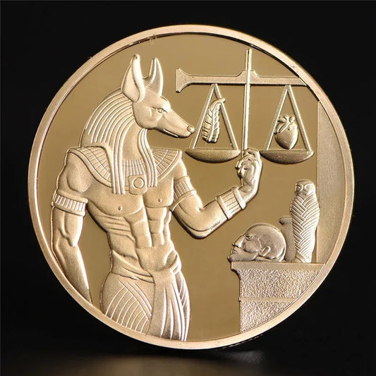 Egyptian God Anubis Gold-Plated Commemorative Coin